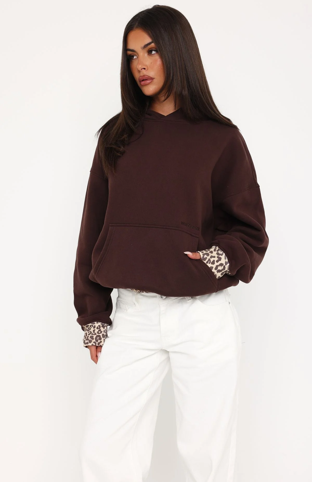 Wild Thing Leopard Oversized Hoodie Chocolate - Image 3