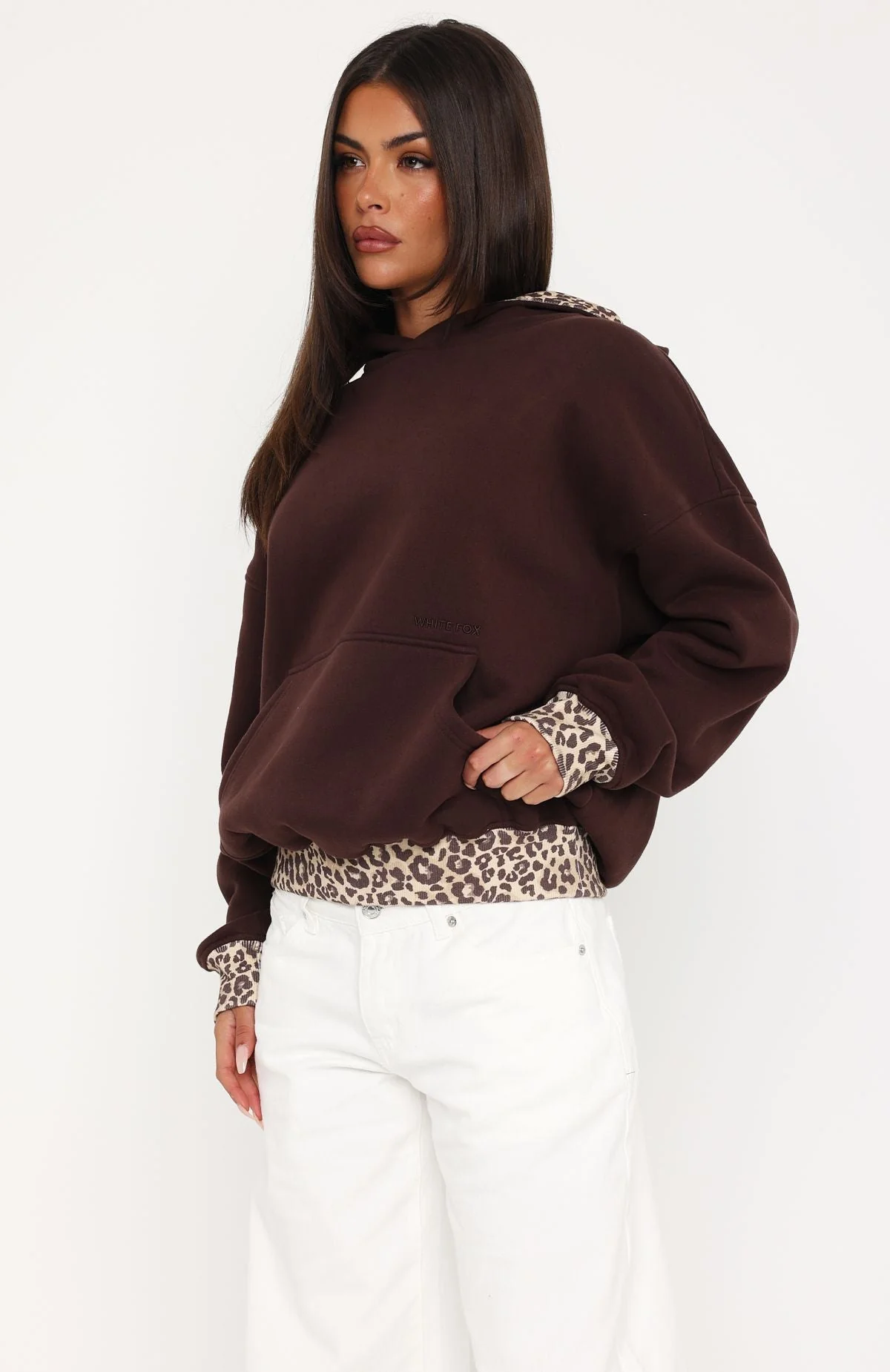 Wild Thing Leopard Oversized Hoodie Chocolate - Image 4