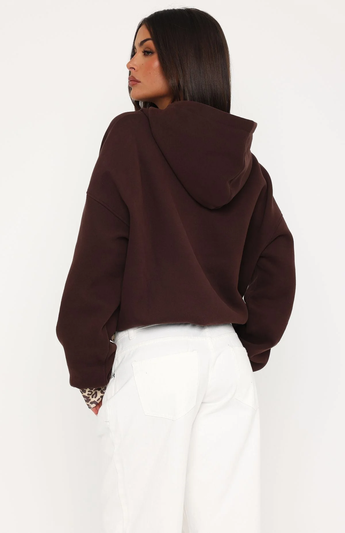 Wild Thing Leopard Oversized Hoodie Chocolate - Image 5