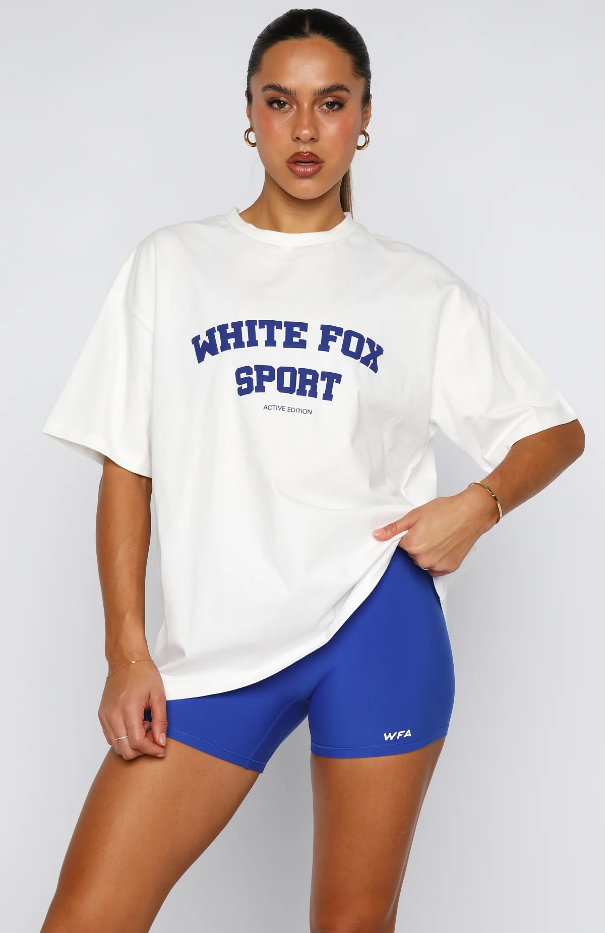 Winning Team Oversized Tee White/Electric Blue - Image 2