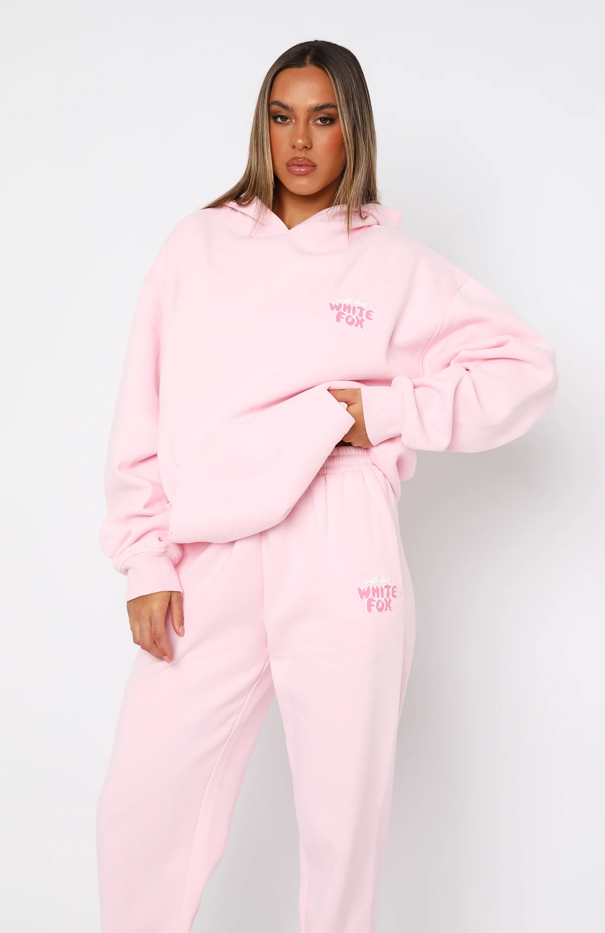With Love Always Oversized Hoodie Baby Pink - Image 4
