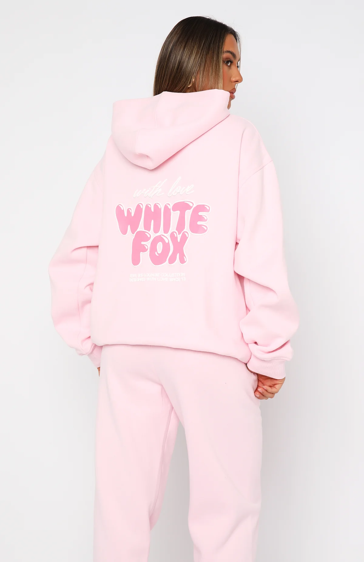 With Love Always Oversized Hoodie Baby Pink - Image 6