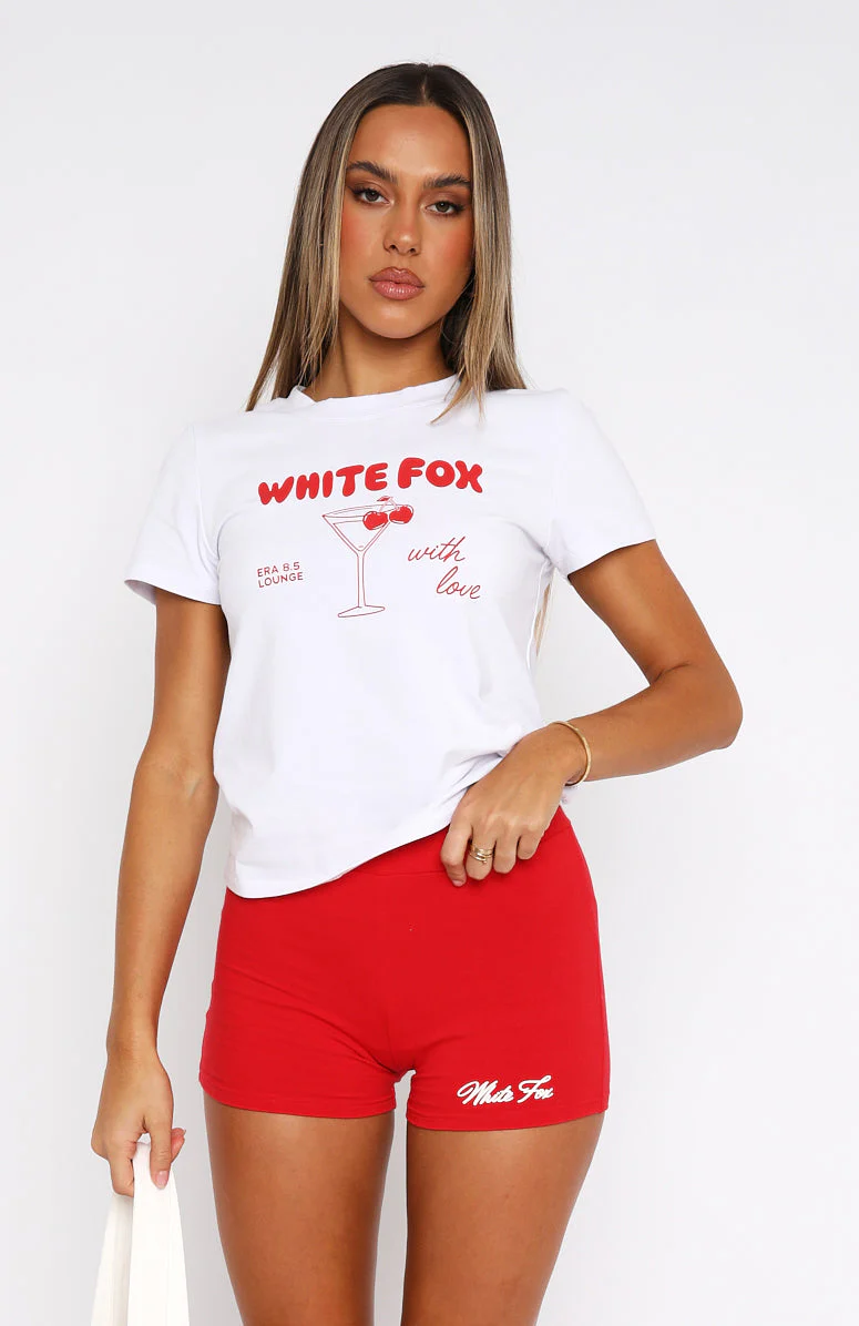 With Love Bike Shorts Red - Image 2