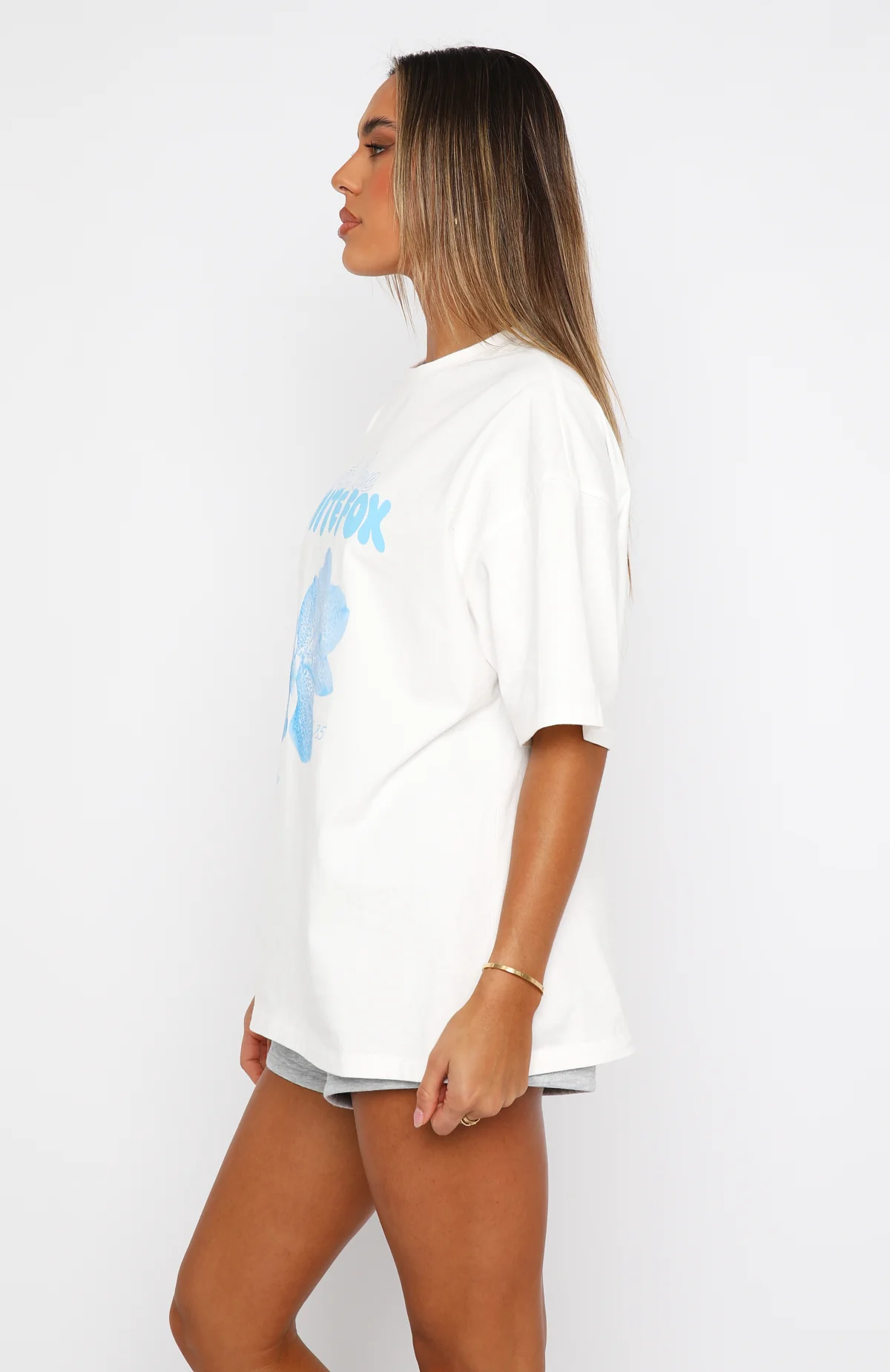 With Love Forever Oversized Tee White/Blue - Image 3