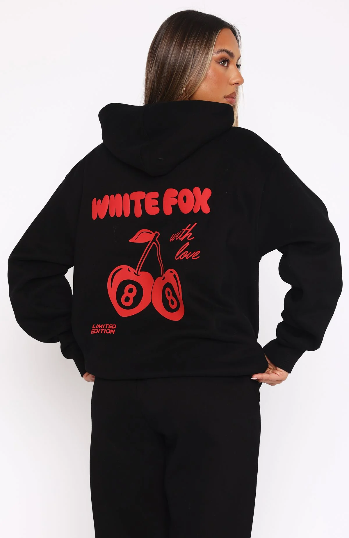 With Love In The Moment Oversized Hoodie Black - Image 4