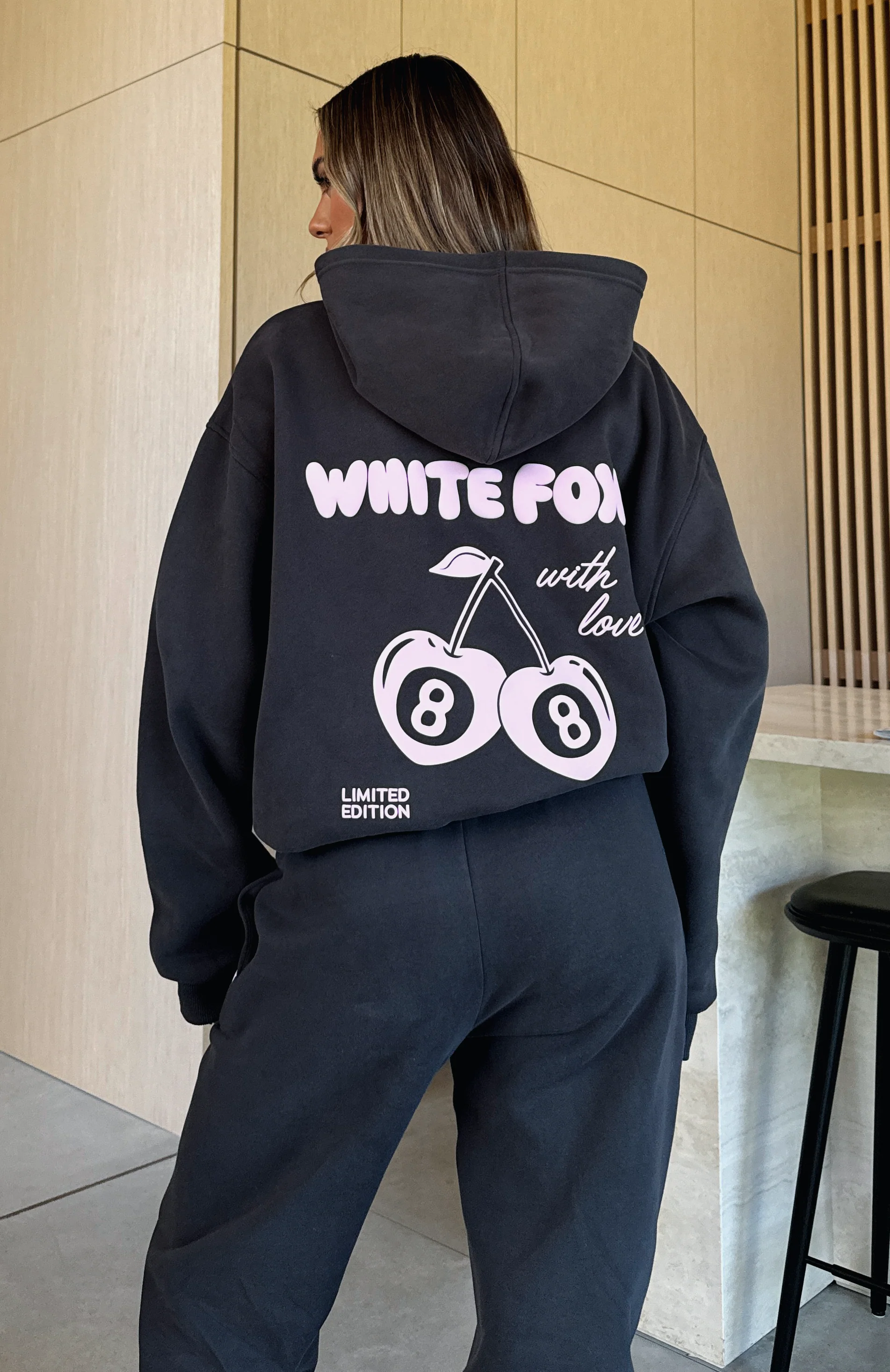 With Love In The Moment Oversized Hoodie Charcoal - Image 5